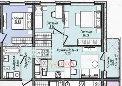 квартира в Малиновском районе 61000 у.е.